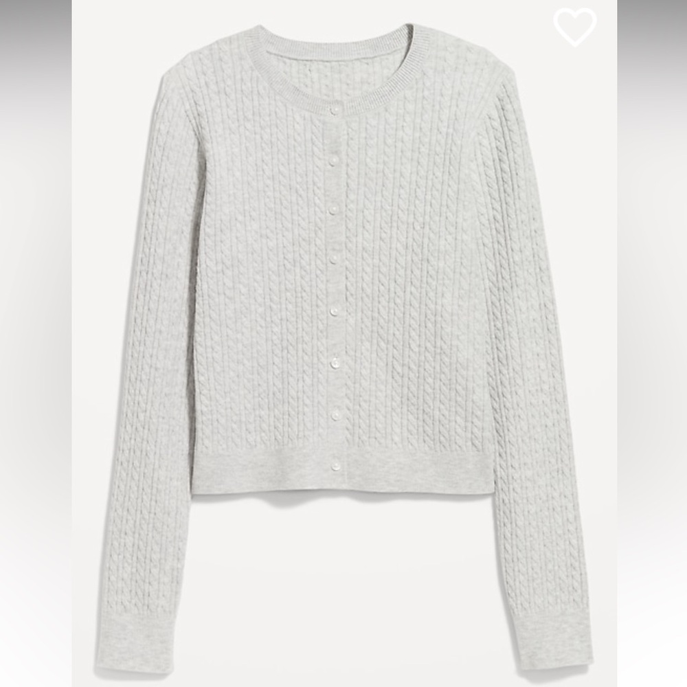 Old Navy SoSoft Cable Crop Cardigan Sweater - Light Gray - 2X